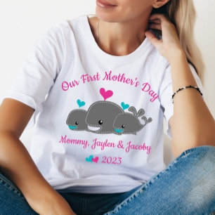 T-shirt Maman personnalisée de jumeaux, Fête des mères