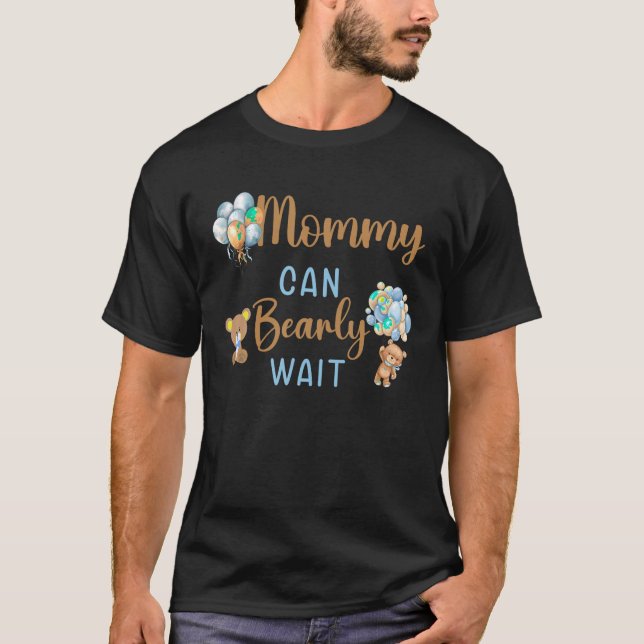 T-shirt Maman peut attendre sans sexe baby shower M (Devant)