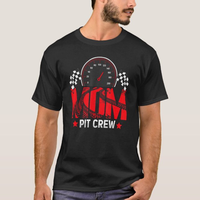 T-shirt Maman Pit Crew Course Voiture Course Anniversaire  (Devant)