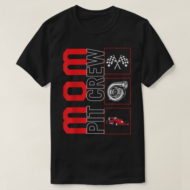 T-shirt Maman Pit Crew Voiture Course Course Pilote Raceca (Design devant)