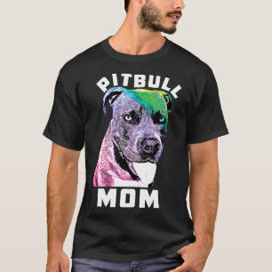 T-shirt Maman Pitbull Blue Nose Style Pop Art Pit Femme Co