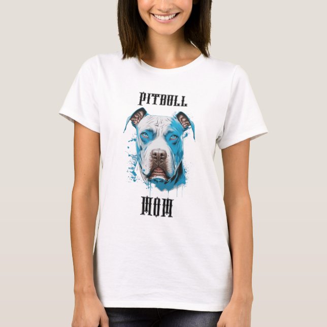 T-shirt Maman Pitbull personnalisée (Devant)