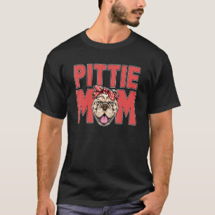 T-shirt Maman Pittie Drôle Animal Mère Pit Bull Patte Mign