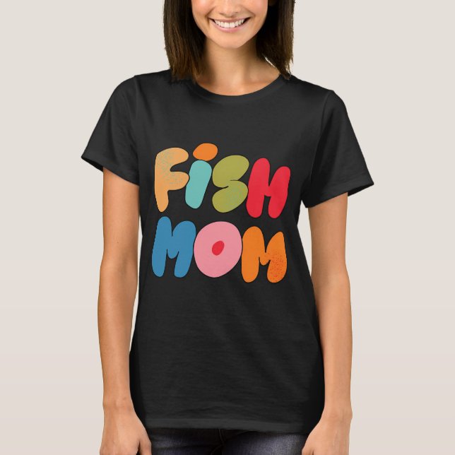 T-shirt Maman Poisson (Lilas) (Devant)
