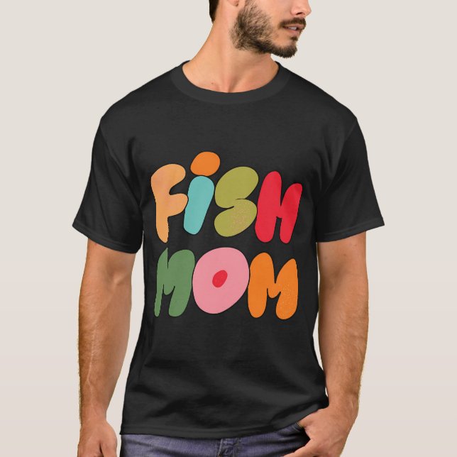 T-shirt Maman Poisson (Rose) (Devant)