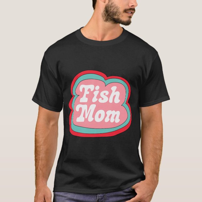 T-shirt Maman Poisson (Rose sur Rose) (Devant)