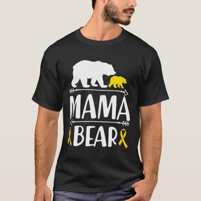 T-shirt Maman Porte Enfance Cancer Sensibilisation Maman D (Devant)