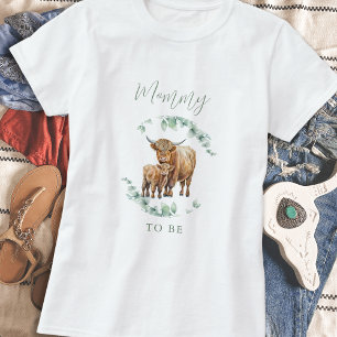 T-shirt Maman Pour Être Boho Green Highland Cow