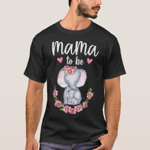 T-shirt Maman pour être éléphant Baby shower Floral TShir