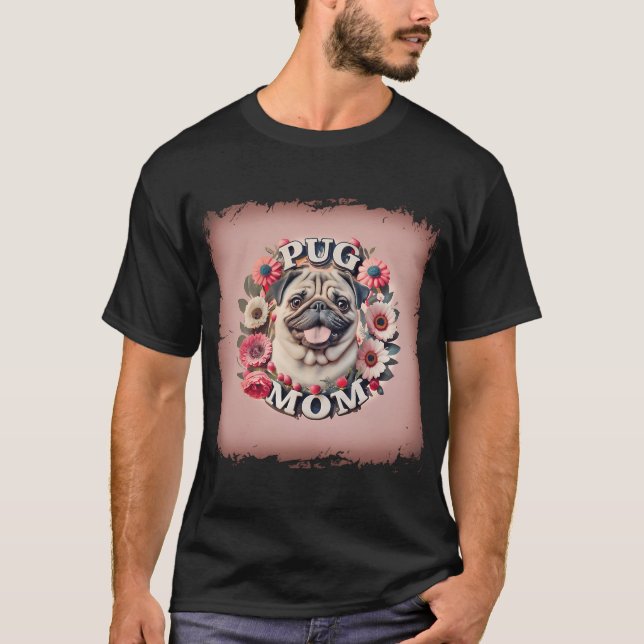 T-shirt Maman Pug  (Devant)