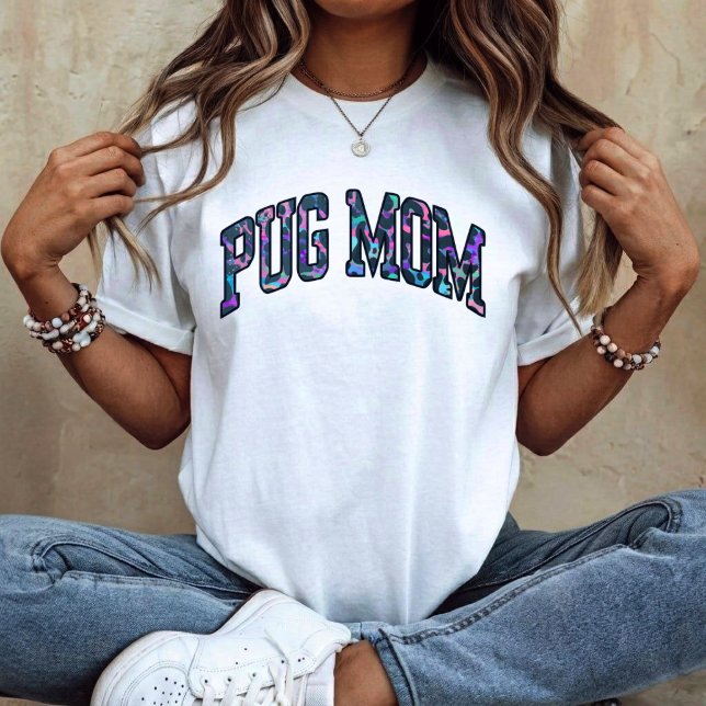 T-shirt Maman Pug - animal coloré léopard (Créateur téléchargé)