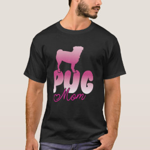 T-shirt Maman Pug Rétro Puggle Amoureuse De Maman Chien
