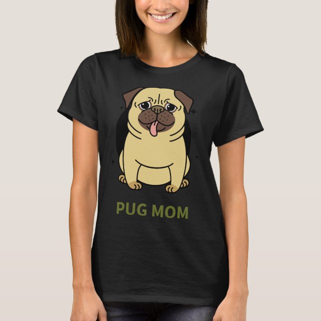 T-shirt Maman pug Scoop Premium 151 (Devant)