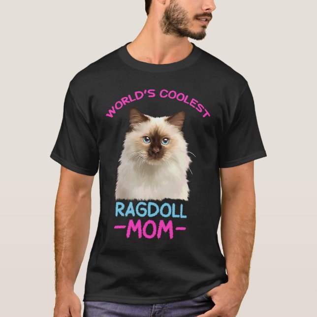 T-shirt Maman Ragdoll la plus cool Maman Chatte (Devant)