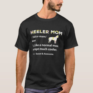 T-shirt Maman Red Blue Heeler Impression Florale Chien de