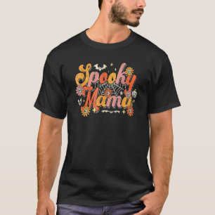 T-shirt Maman Rétro Fantomatique Groovy Halloween Sorcière