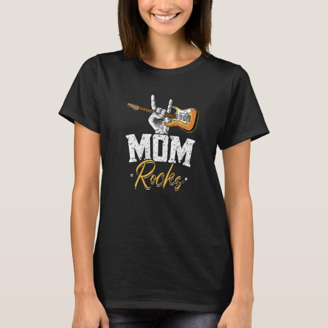 T-shirt Maman Rock and Roll Electronic Rock guitar (Devant)