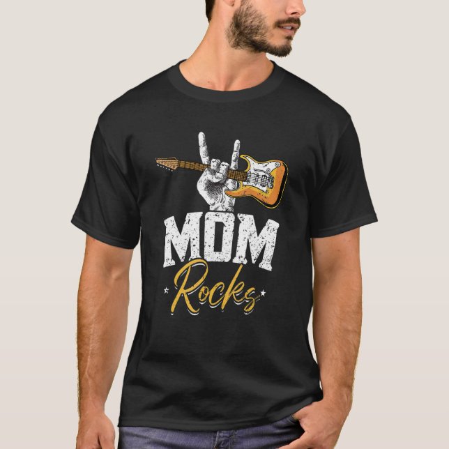 T-shirt Maman Rock and Roll Electronic Rock guitar (Devant)