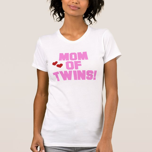 T-shirt Maman rose des textes des jumeaux (Devant)