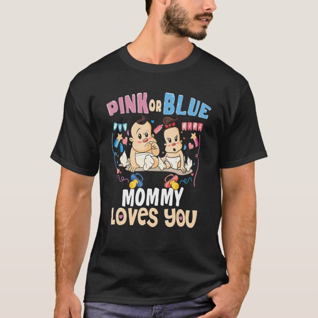 T-shirt Maman rose ou bleu vous aime mieux maman jamais mè (Devant)