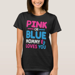 T-shirt Maman Rose Ou Bleue Aime Toi Bébé Genre Révèle Un