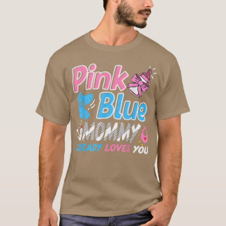 T-shirt Maman Rose Ou Bleue Aime Toi Bébé Genre Révéler