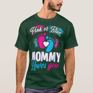T-shirt Maman Rose Ou Bleue Aime Toi Bébé Genre Révéler Pa