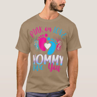 T-shirt Maman Rose Ou Bleue Aime Toi Bébé Genre Révéler Pa