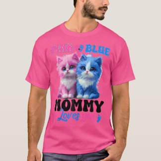 T-shirt Maman Rose Ou Bleue Aime Vous Chat Bébé Genre Reve