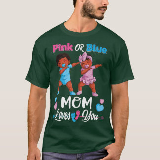 T-shirt Maman Rose Ou Bleue Vous Aime Bébé Noir Genre Reve