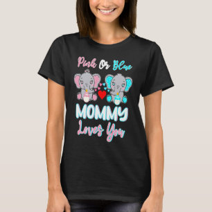 T-shirt Maman Rose Ou Bleue Vous Aime Eléphants Bébé Genre