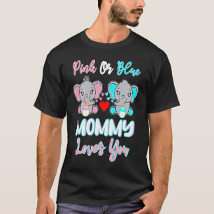 T-shirt Maman Rose Ou Bleue Vous Aime Eléphants Bébé Genre