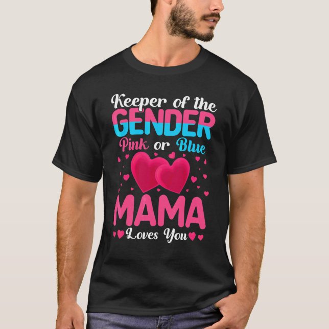 T-shirt Maman Rose Ou Bleue Vous Aime Garder Révélation De (Devant)