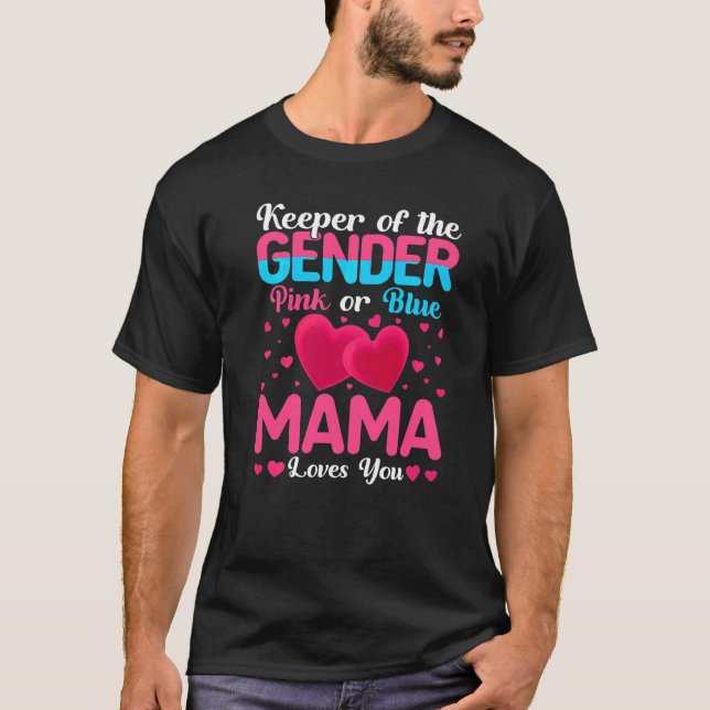T-shirt Maman Rose Ou Bleue Vous Aime Garder Révélation De (Devant)