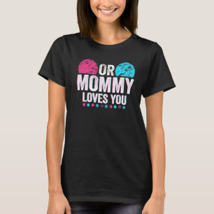 T-shirt Maman Rose Ou Bleue Vous Aime Genre Révéler Bébé