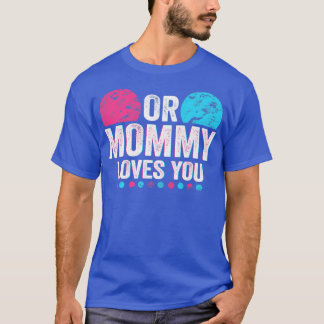 T-shirt Maman Rose Ou Bleue Vous Aime Genre Révéler Bébé