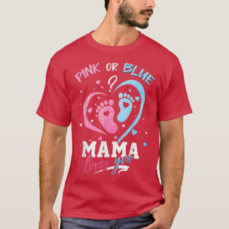 T-shirt Maman Rose Ou Bleue Vous Aime Genre Révéler Bébé G