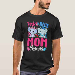 T-shirt Maman Rose Ou Bleue Vous Aime Genre Révéler Élépha