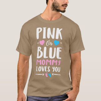 T-shirt Maman rose ou bleue Vous aime Mignonne Genre Révél