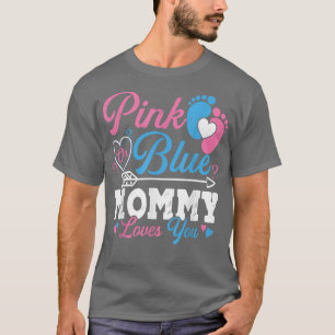 T-shirt Maman Rose Ou Bleue Vous Aime Mignonne Genre Révél