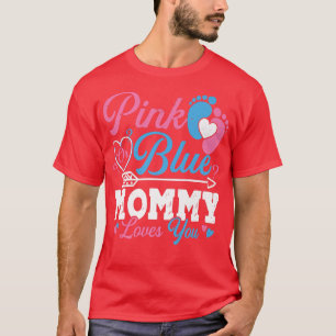 T-shirt Maman Rose Ou Bleue Vous Aime Mignonne Genre Révél