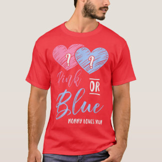 T-shirt Maman Rose Ou Bleue Vous Aime Révéler Le Sexe