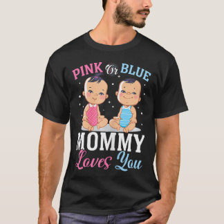 T-shirt Maman Rose Ou Bleue Vous Aime Sexe Révéler Announc