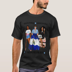 T-shirt Maman Salvadorienne Afro Forte Drapeau El Salvador