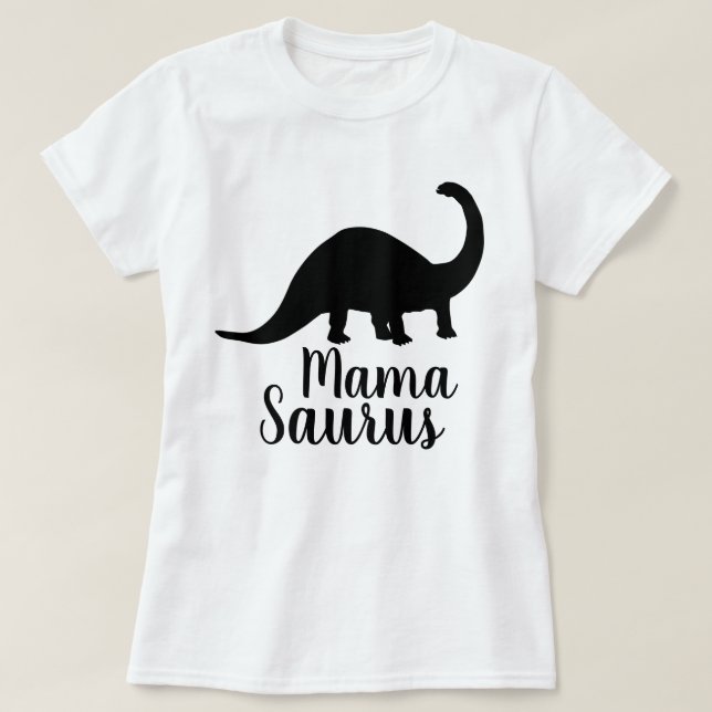 T-shirt Maman Saurus Brontosaurus Silhouette (Design devant)