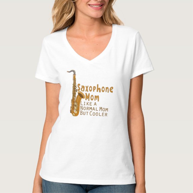 T-shirt Maman saxophone comme une maman normale mais Glaci (Devant)