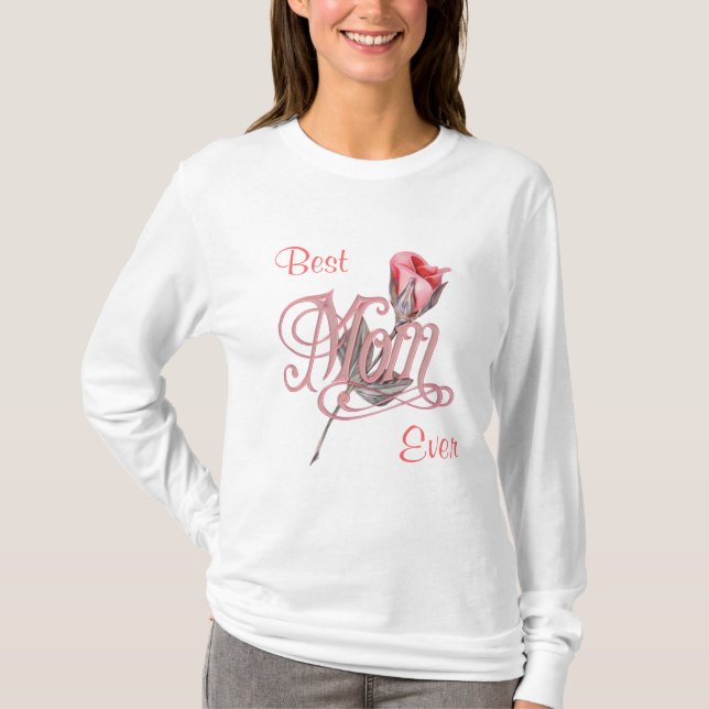 T-shirt Maman Script et Rose (Devant)