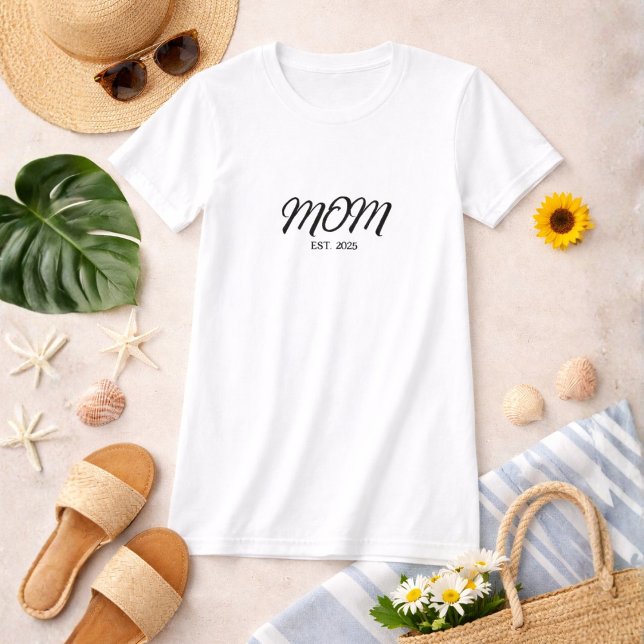 T-shirt Maman Script Établi Noir (Créateur téléchargé)