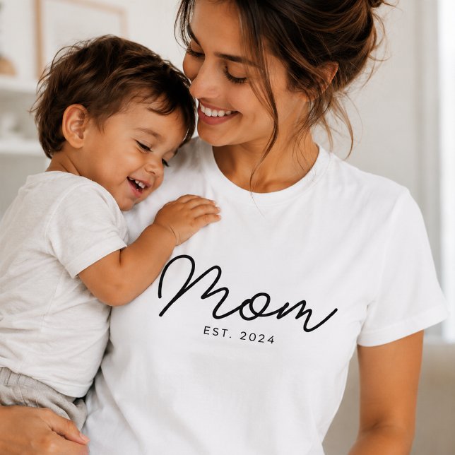 T-Shirt Maman Script Noir Établi (Créateur téléchargé)