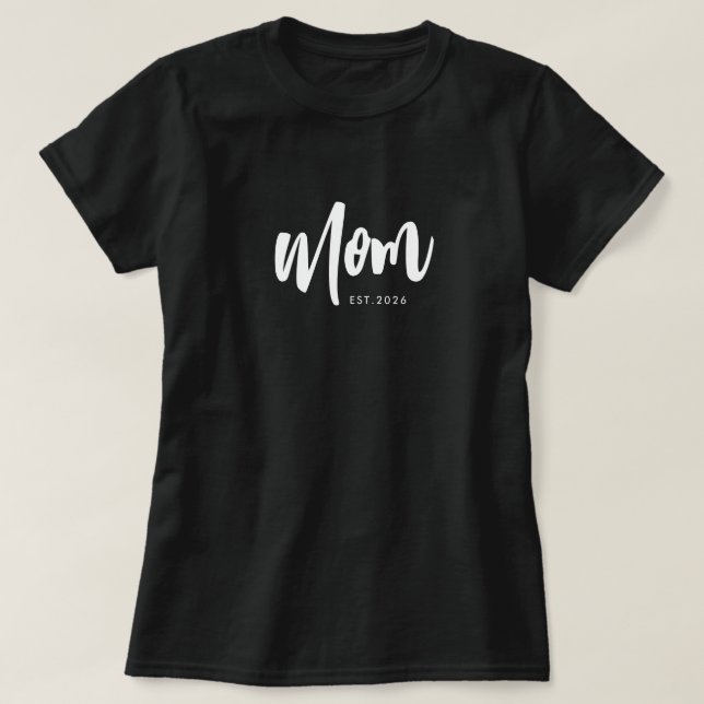 T-Shirt Maman Script Noir Établie (Design devant)